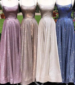 Glitter High Slit Prom Dress