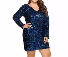 Load image into Gallery viewer, Large Size Sequin Dress