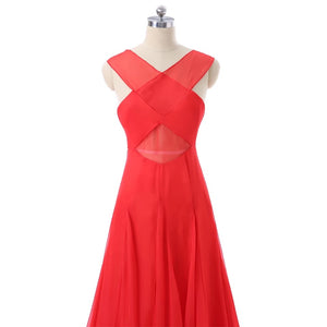 Crisscross Sheer Chiffon Gown