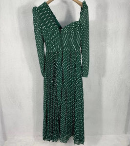 Green Runway Dot Hollow Out Dress