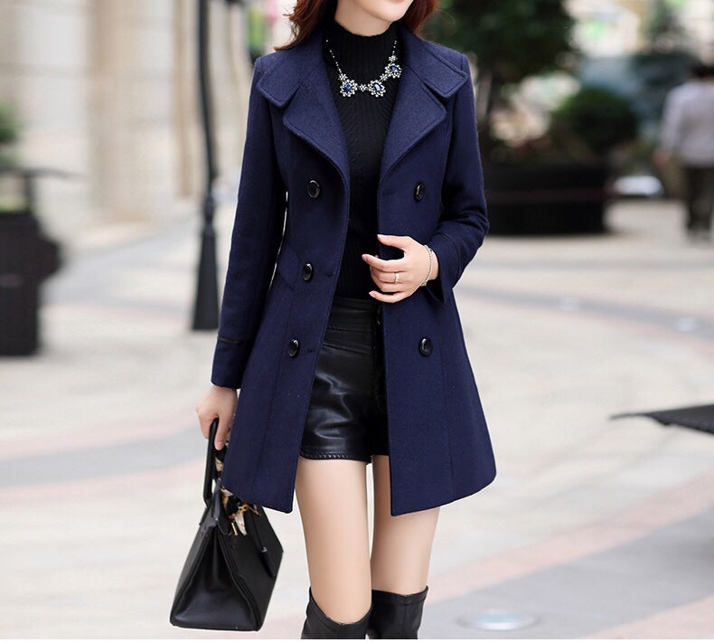 Wool Blend Warm Long Coat