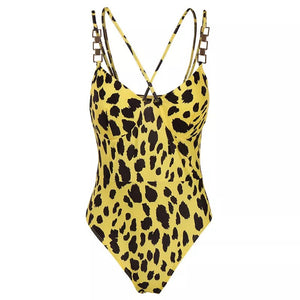 Yellow Printed Swimsuit