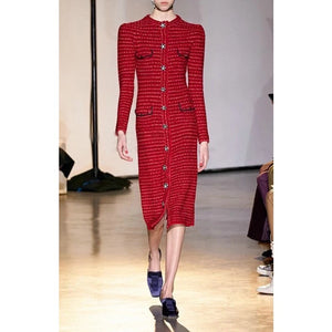 Runway Vogue Knitted Luxury Dress