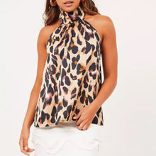 Load image into Gallery viewer, Leopard Print Halter Blouse