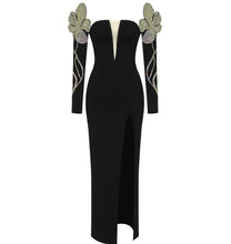 Cargar imagen en el visor de la galería, Black Evening Side Split Gowns