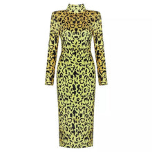 Load image into Gallery viewer, Leopard Velvet Bodycon Dress