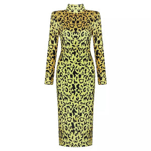 Leopard Velvet Bodycon Dress
