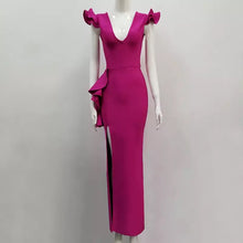 Carregar imagem no visualizador da galeria, Rose Red Lace Bow Long Maxi Bandage Dress