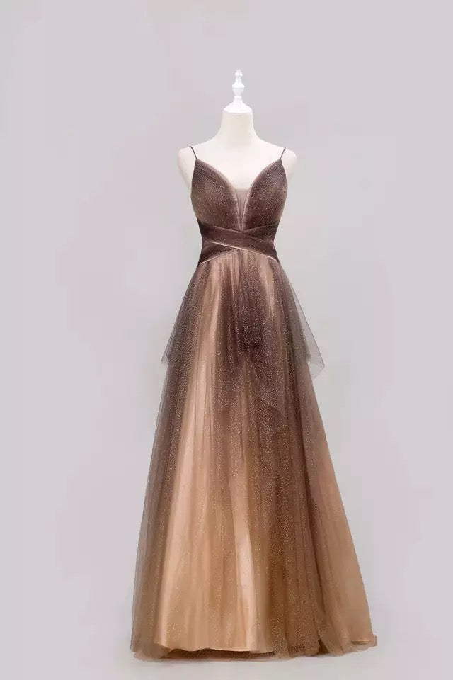 Mix Colour Chocolate Sparkle Prom Dress