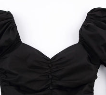 Cargar imagen en el visor de la galería, Black Pleated Slim Pencil Dress