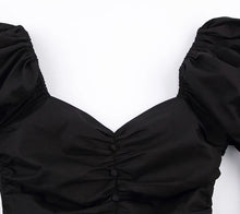 Load image into Gallery viewer, Black Pleated Slim Pencil Dress