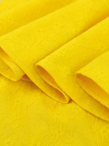 Yellow Lace Peplum Dress