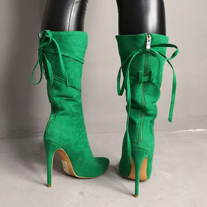 Green Mid Calf Boots