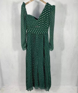 Green Runway Dot Hollow Out Dress