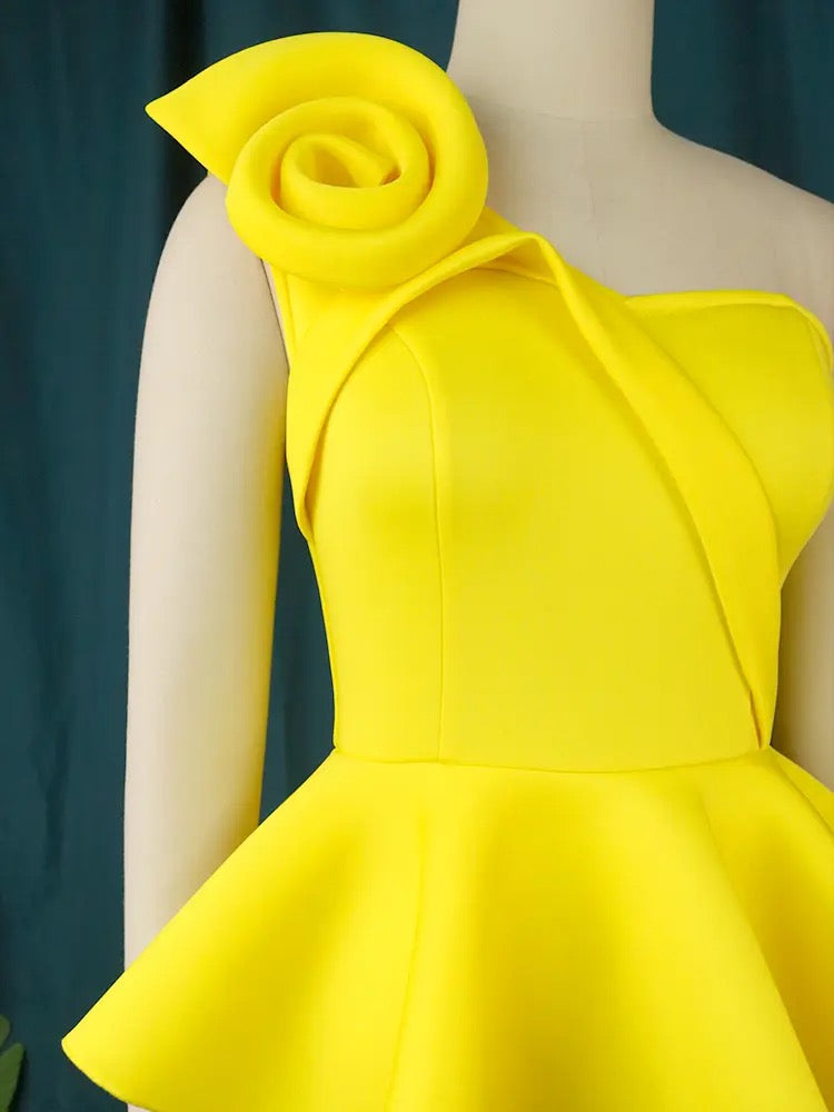Yellow Ruffles Peplum Set
