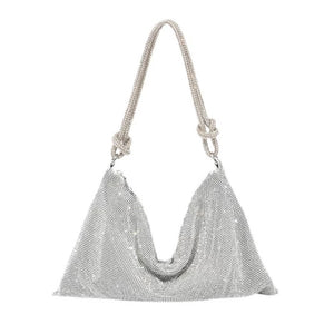 Silver  Rhinestones Crystal Diamonds Bag