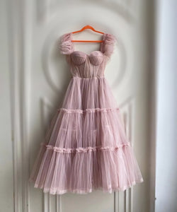 Sheer Fairy Tulle Ruffles Dress