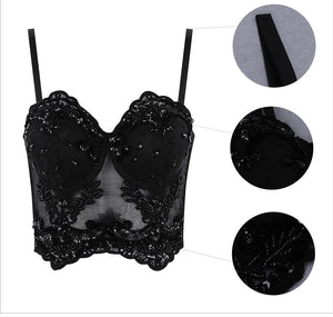 Lace Sequined Camis Top