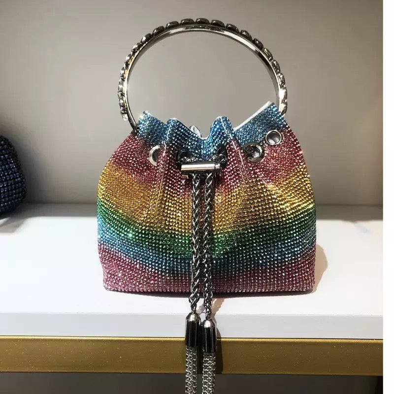 Luxury Rhinestone Bucket Clutch