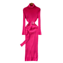 Load image into Gallery viewer, Knitted Bodycon Dress with Belt