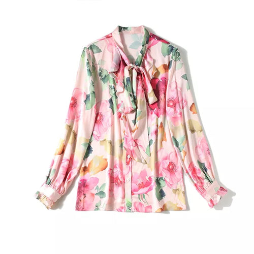 Elegant Pink Floral Blouse