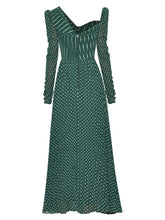 Load image into Gallery viewer, Green Runway Dot Hollow Out Dress