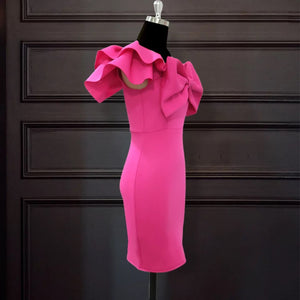 Ruffles Bowtie Bodycon Dress