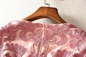 Flower Crochet Embroidery Sequined Dress