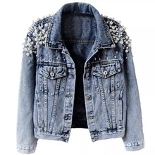 Load image into Gallery viewer, Pearl Denim Jacket