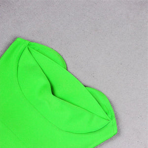 Green Mid Calf Bodycon Bandage dress