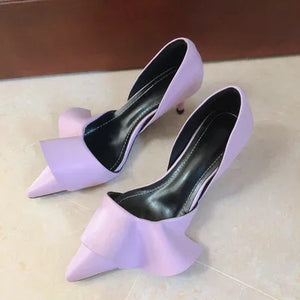 Ruffles Pointed Toe Pumps