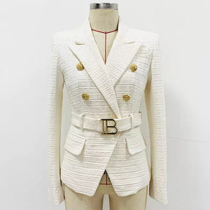 Texture Blazer with Belt