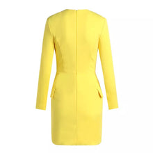 Load image into Gallery viewer, Chiffon Drape Yellow Dress