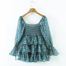 Load image into Gallery viewer, Boho Printed Ruffle Holiday Dress