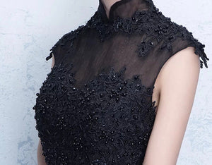 Lace Embroidery Beaded Evening Dress