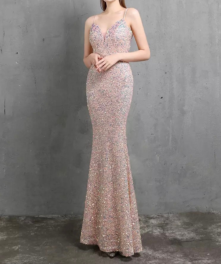 Sequin Fitted Mermaid Gown