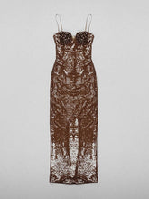 Charger l&#39;image dans la galerie, Coffee Flower Sequin Pie Dress