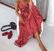 Load image into Gallery viewer, Red and White Stripes Dress