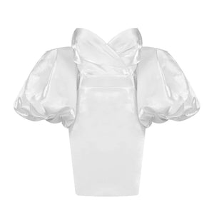 Trendy Puff Sleeves Mini Dress