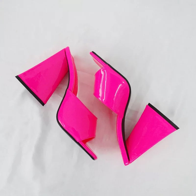Square Peep Toe Mules