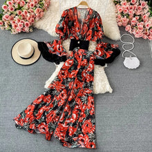 Load image into Gallery viewer, Floral Chiffon Flare Two Piece Set