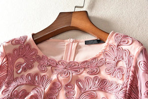 Flower Crochet Embroidery Sequined Dress