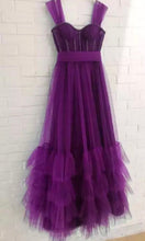 Load image into Gallery viewer, Bow Back Long Tulle Prom Dress