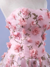 Carica l&#39;immagine nel visualizzatore di Gallery, Appliqués Flower Lace Up Prom Dress