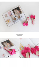 Load image into Gallery viewer, Satin Pointed Bow Tie Sandals