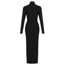 Carregar imagem no visualizador da galeria, Black Drawstring Lace Bandage Dress