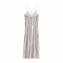 Load image into Gallery viewer, Sequin Striped Midi Dress