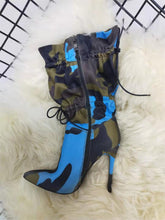 Charger l&#39;image dans la galerie, Stilettos Camouflage Ankle Boots