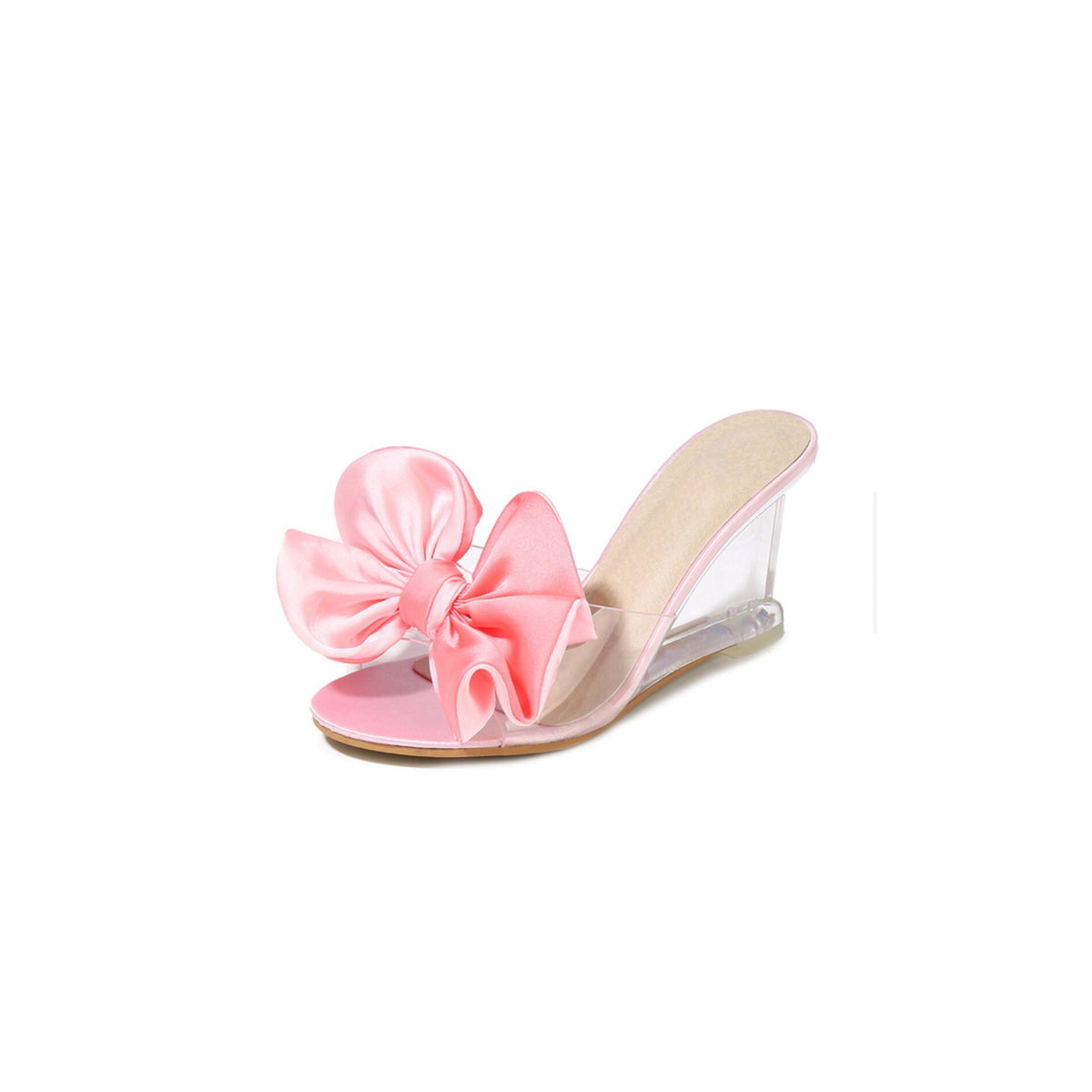 Bow-knot Transparent Heels Peep Toe Wedges