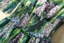 Cargar imagen en el visor de la galería, Green Printed Tiered Long Dress